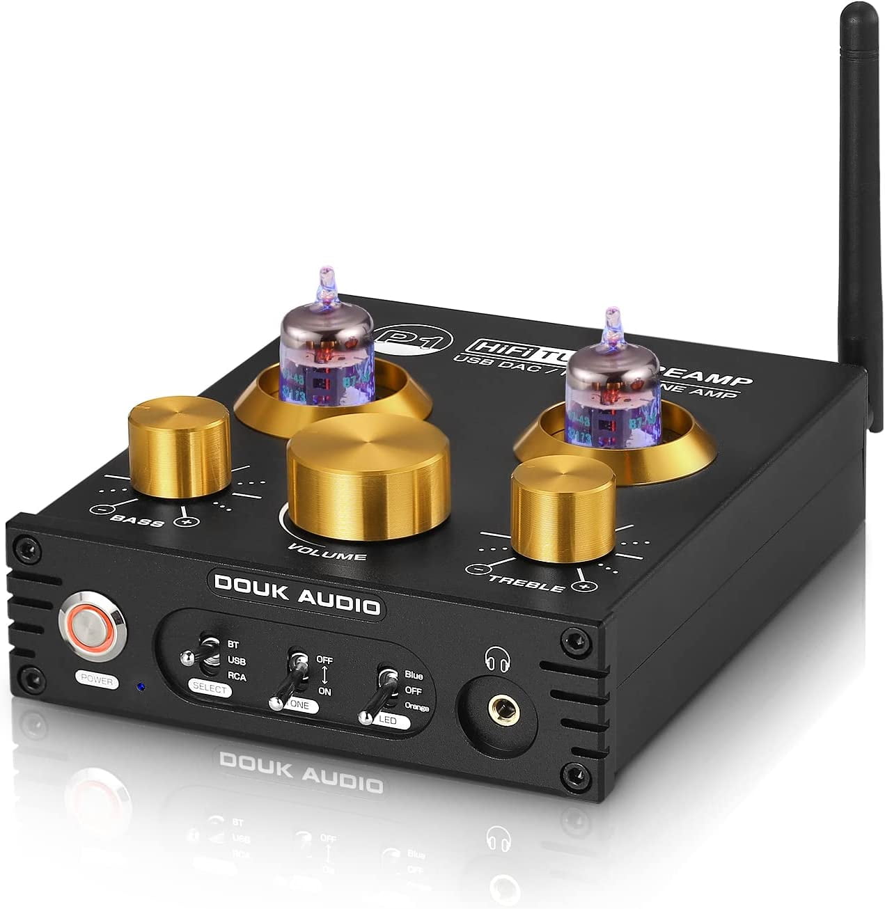 Douk Audio HiFi GE5654 Tube Preamp Bluetooth 5.0 Audio Receiver USB DAC  Headphone Amp APTX 