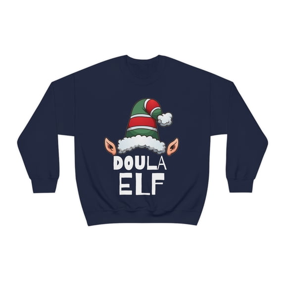 Doula Elf Christmas Unisex Sweatshirt, S-2XL Holidays Xmas Elves