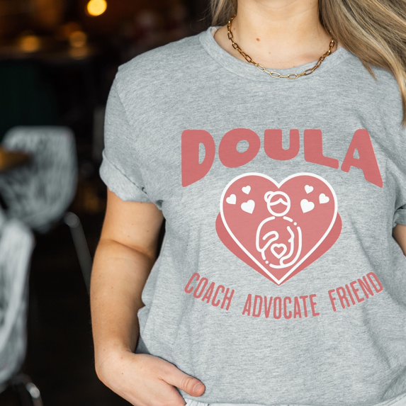 Doula Gift, Midwifery Student, Birth Doula Shirt, Birth Worker, Midwife Life, Doula Shirt for a Birth Coach, Birth Shirt For A Midwife (Colors:Heather Peach; Sizes:L;)