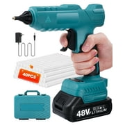 Doulami 100W Cordless Glue Gun with 2.5A Battery and 40 pcs Glue Sticks Perfect for DIY and Repairs