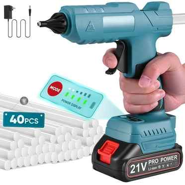 Doulami 100W Cordless Hot Glue Gun with 2.5A Battery and 40 Pcs Glue Sticks Perfect for Crafts