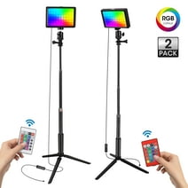 Doulami 2-Pack LED Video Light Kit RGB Remote Dimmable USB Photography Lighting for Content Creation