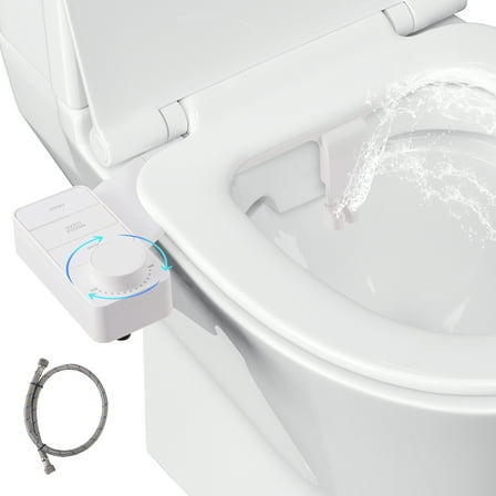 Doulami Bidet Attachment for Toilet, Self-Cleaning Cold Water Bidet, Non-Electric Toilet Seat Attachment,Dual Nozzle Adjustable Water Pressure