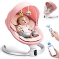 thumbnail image 1 of Doulami Electric Baby Swing for Newborn to Toddler Portable Infant Swing Rocker with Remote & APP Control & IMD Touch Panel, 5 Sway Speeds, 10 Lullabies, Pink, 1 of 15
