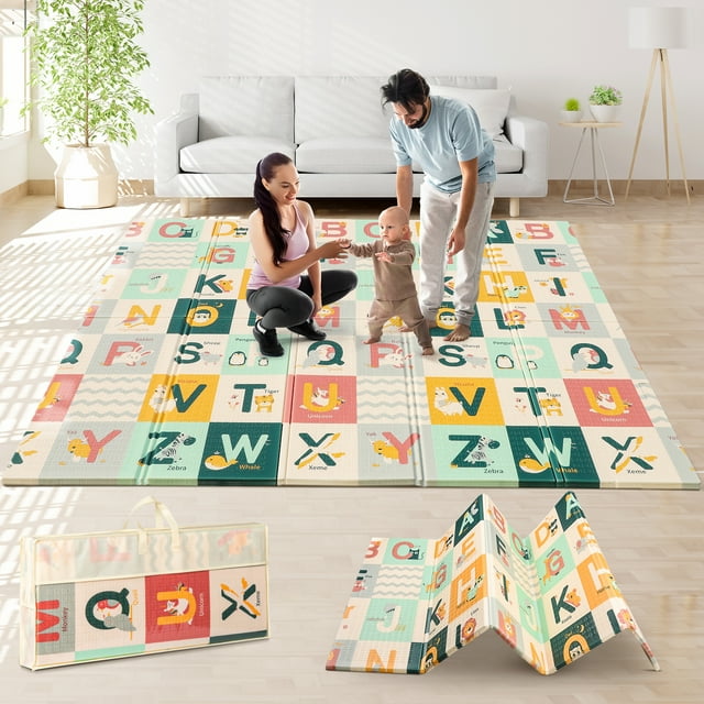 Doulami Foldable Baby Play Mat Extra Large XPE Foam Mat 79"x71" Double