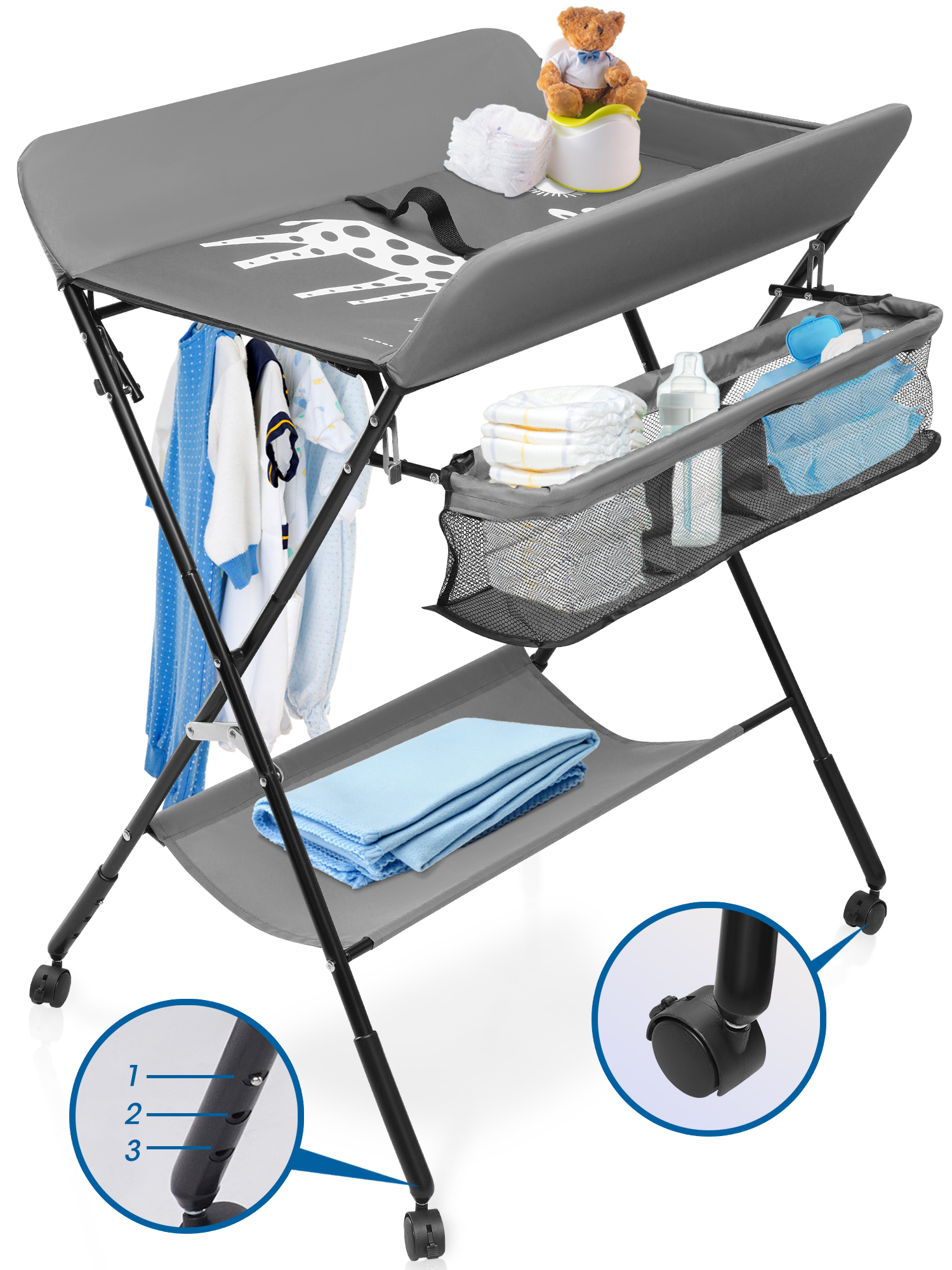 Doulami Folding Baby Infant Changing Table Portable Nursing Table w