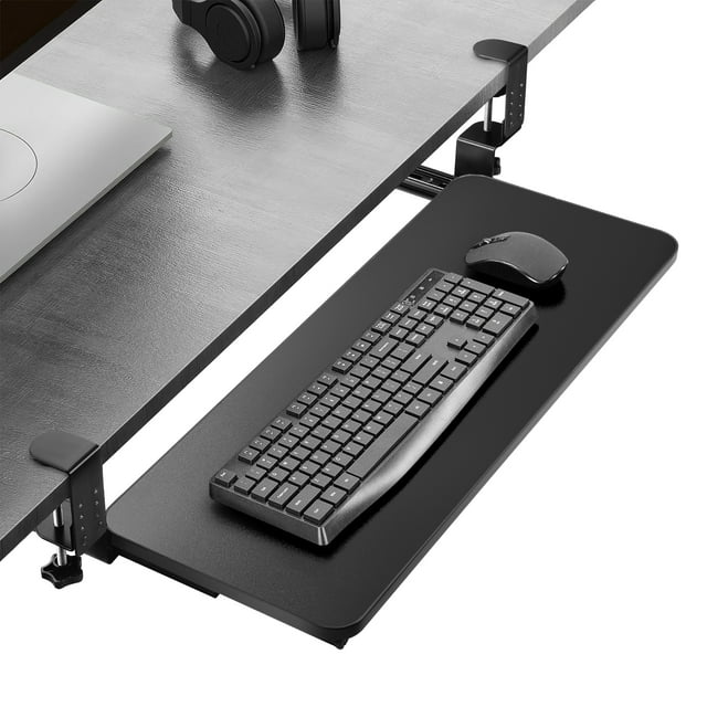 Doulami ClampOn UnderDesk Keyboard Tray with SlideOut Drawer, PunchFree Desktop Rack