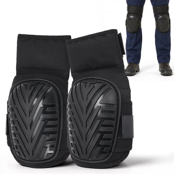 Doulami Knee Pads for Work, 1 Pair Professional Thick Knee Pads with Adjustable Strong Double Straps, Heavy Duty Anti-Slip Foam Cushion Knee Pads for Construction