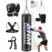 Doulami Punching Bag for Adults 4FT PU Heavy Boxing Bag Set Hanging Boxing Bag Kit w/ 12oz Gloves