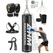 Doulami Punching Bag for Adults 4FT PU Heavy Boxing Bag Set Hanging Boxing Bag Kit w/ 12oz Gloves