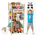 thumbnail image 1 of Doulami Wooden Stuffed Animal Storage, Holds Up to 40 Plush Toys, Vertical Corner Plush Toy Storage with Elastic Straps, Zoo Toy Organizer for Kids Nursery Bedroom Playroom, 1 of 13