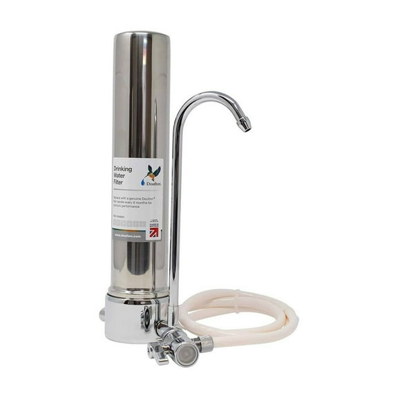 Doulton W9331208 HCS Countertop Filter System, Tap Fit 10 in UltraCarb Short Thread Element BSP Mount, Superb Taste Drinking Water Filter