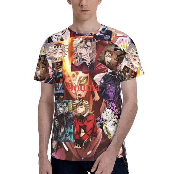 Douma Men's T-Shirt Printed Graphic Crewneck Breathable Tees Shirt Streetwear Fashion Casual Unisex Short Sleeve Tops