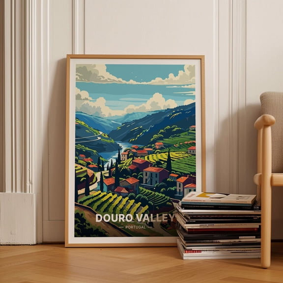 Douro Valley Travel Portugal Scenic Landscape Art, Unframed Paper Poster 8x10in