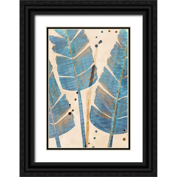 Douta, Flora 23x32 Black Ornate Wood Framed with Double Matting Museum Art Print Titled - Limewash Palm II