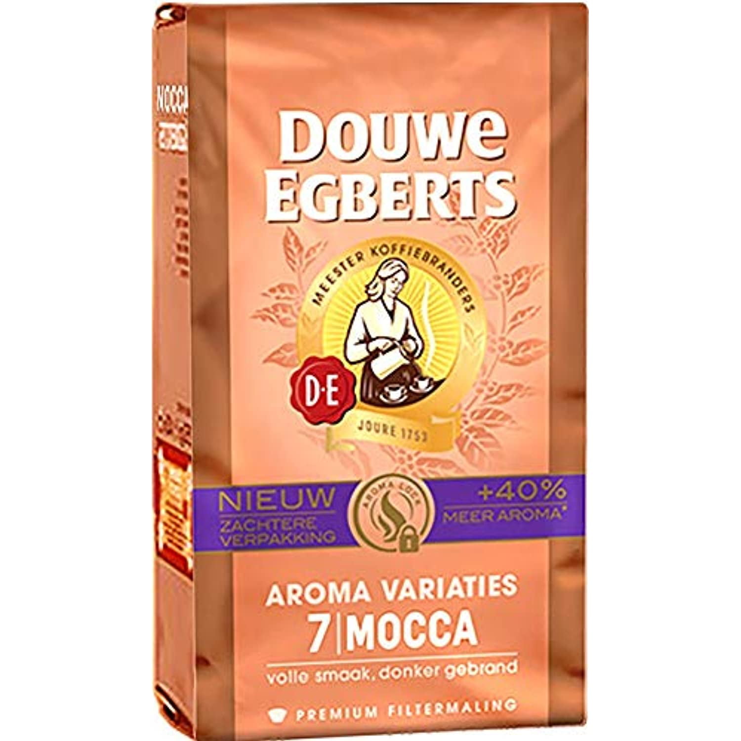 Douwe Egberts Aroma Variaties Mocca Vol & Rijk (Mocca Aroma Ground Coffee)  - 8.8Oz [12 Units] (8711000311462)