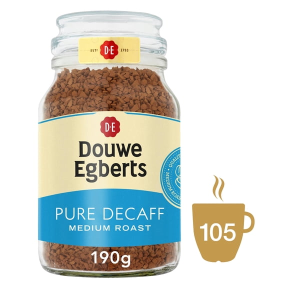 Douwe Egberts Pure Decaffeinated Instant Coffee 190G, Imported from Britain