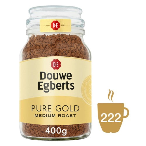 Douwe Egberts Pure Gold Instant Coffee 400g, British Import (Pack of 2)