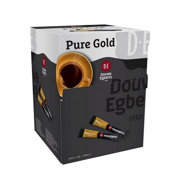 Douwe Egberts Pure Gold Instant Coffee Sticks, 200x1.5g, 200 portions