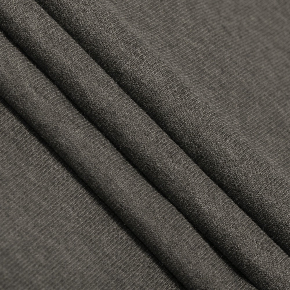 Doux French Rib Knit 68 Stretch Fabric - Charcoal 