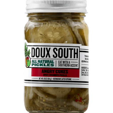 Doux South All Natural Angry Cukes, 16 oz [Pack of 6]