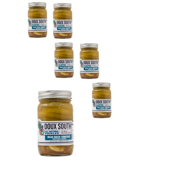 Doux South Mean Green Pickled Tomatoes, 16 OZ , 6 Pack