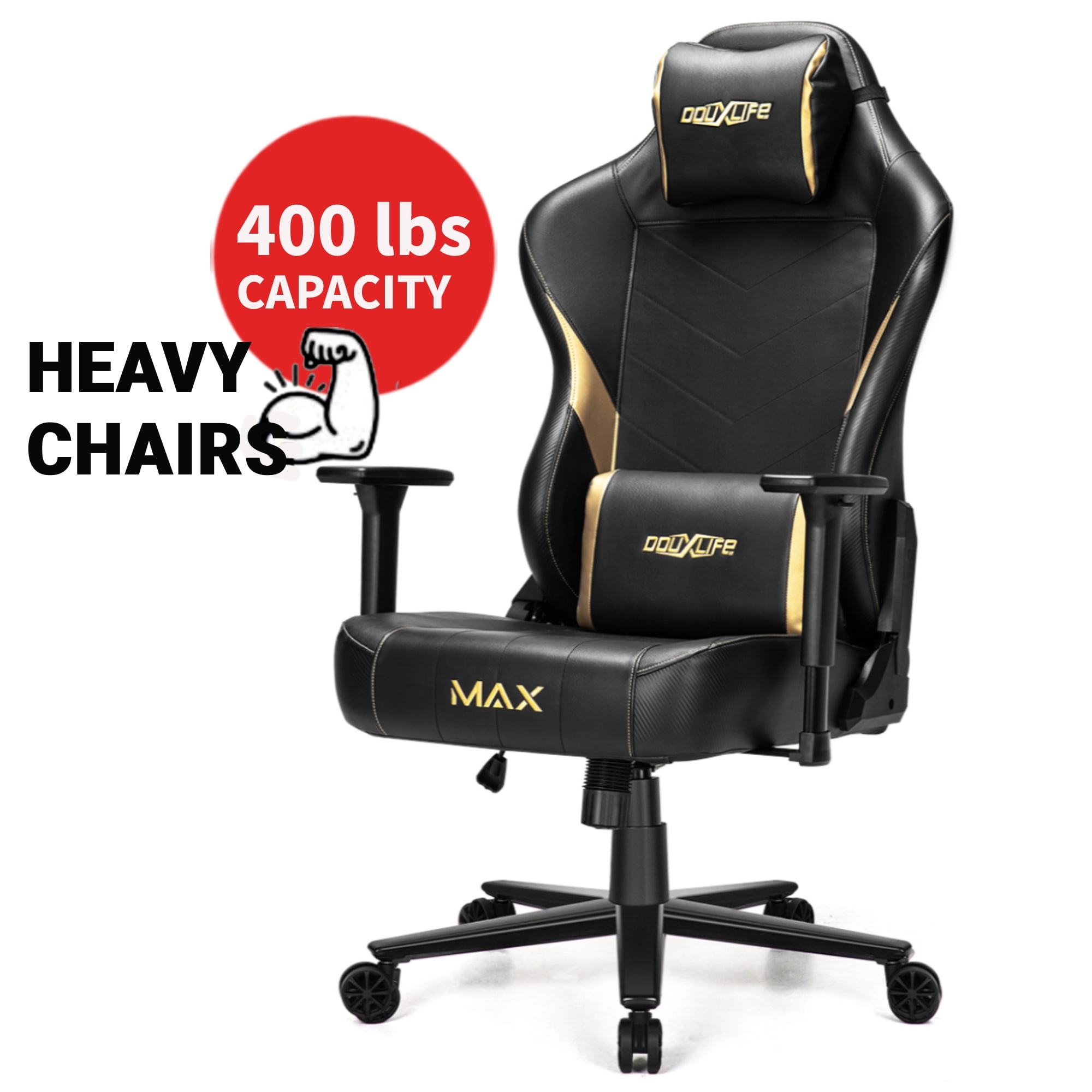 Douxlife Big&Tall Heavy Duty Gaming Chairs for Adults 400 lbs, Ergonomic  Office Computer Comfy Gaming Chair, Executive Wide Seat High Back Office