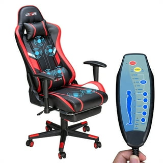 Gymax Blue Plastic Massage Gaming Chair Recliner Racing Chair with  Retractable Footrest Home GYM04014 - The Home Depot