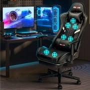 Douxlife 7-Point Massage Gaming Chair with Footrest, 175  Reclining, Ergonomic Racing High Back Home Office Computer Chair, Video Game Chair for Adults Kids
