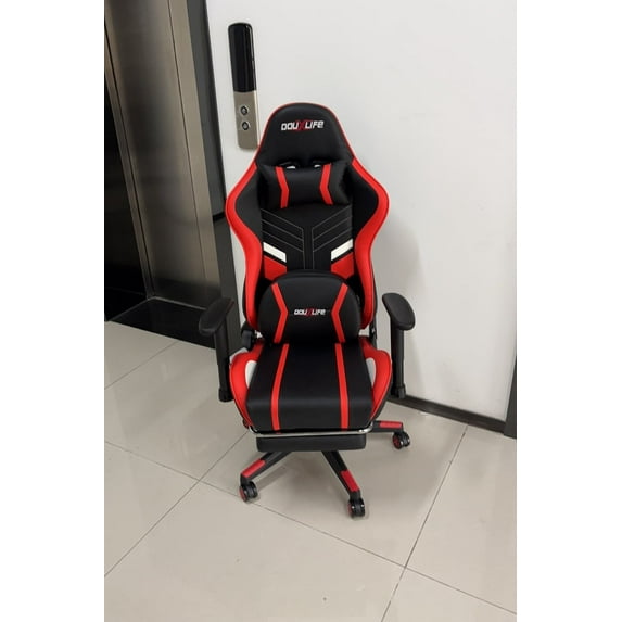 Douxlife Professional Waist Back Massage Gaming Chair, High Back Ergonomic Office Compute Video Game Chair