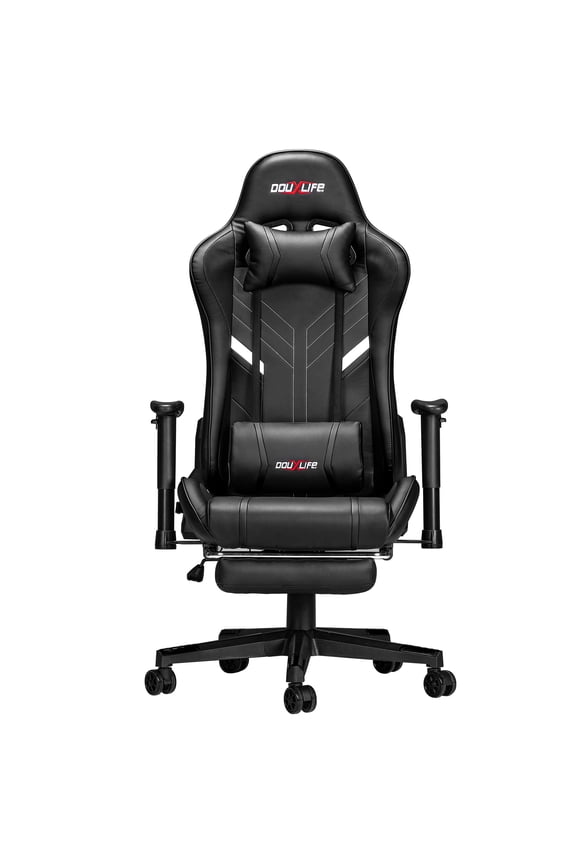 RC03 Professional Full Body Vibration Massage Gaming Chair with Footrest, 175° Reclining