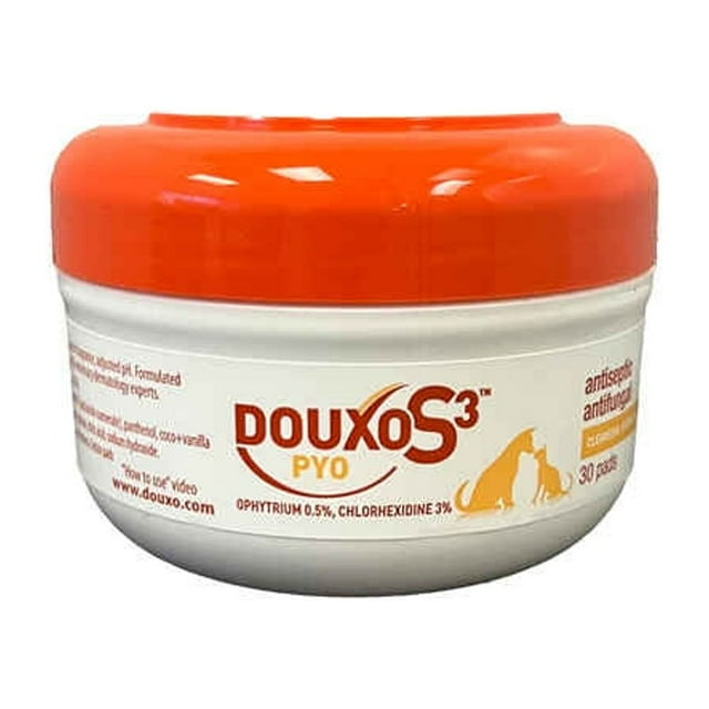 Douxo S3 PYO Antiseptic Antifungal Chlorhexidine Dog & Cat Wipes, 30