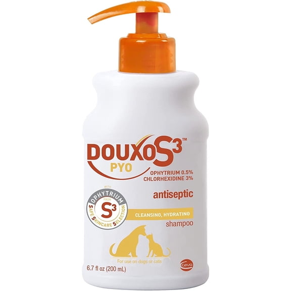 Douxo S3 PYO Antiseptic Antifungal Chlorhexidine Dogs & Cats Shampoo, 6.7 fl oz / 200 ml