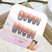 Douyin popular butterfly manicure, sea salt sweetheart diamond-encrusted hand-worn nail 10 pieces sub-code advanced nail sticker