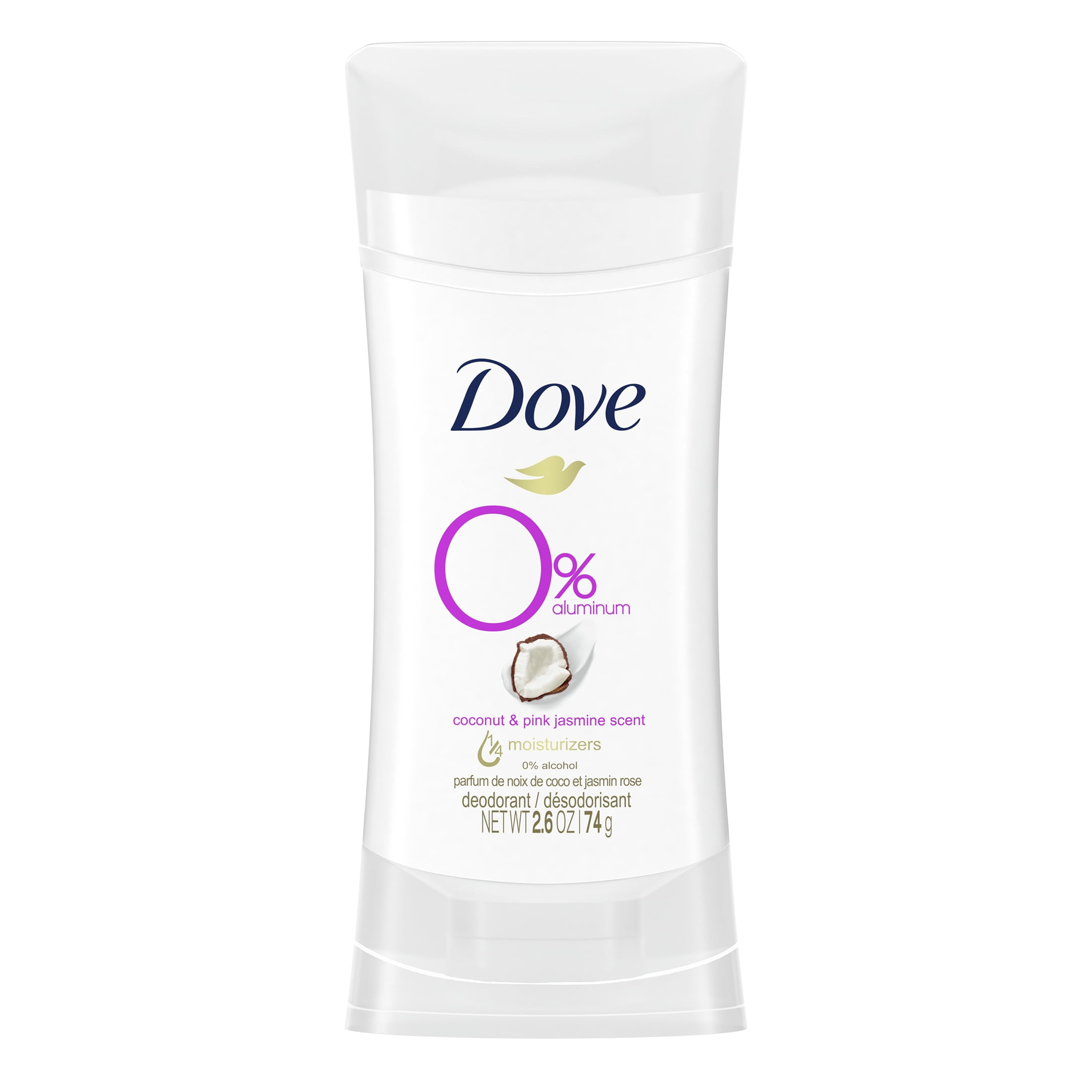 Dove 0 Aluminum Coconut and Pink Jasmine Scent Deodorant Stick 2.6 oz