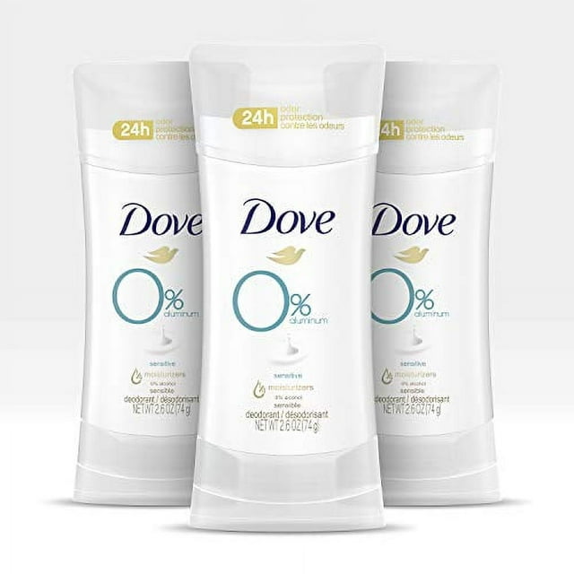 Dove 0 Aluminum Deodorant For Odor Protection Sensitive Deodorant Stick Provides 24Hour