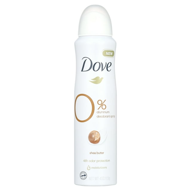 Dove 0% Aluminum Deodorant Spray Shea Butter Aluminum Free Deodorant ...