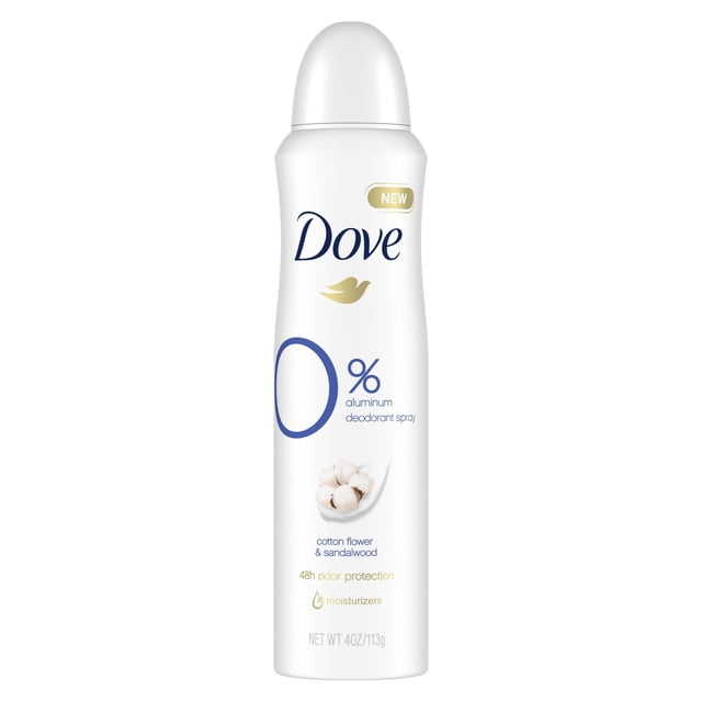 Dove 0 Aluminum Women's Antiperspirant Deodorant Spray, Cotton Flower