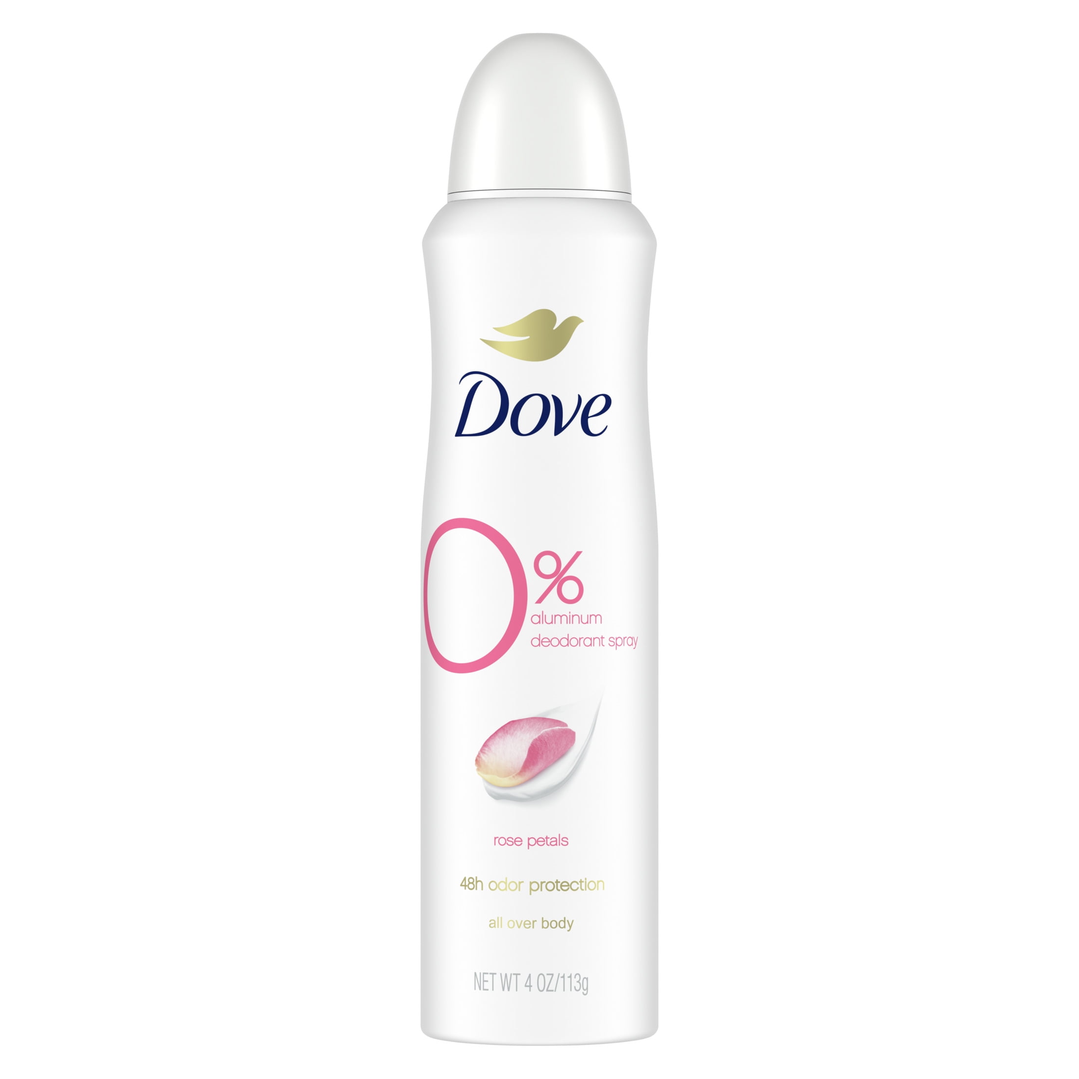 Dove 0% Aluminum Women's Deodorant Spray, Rose Petals, 4 oz