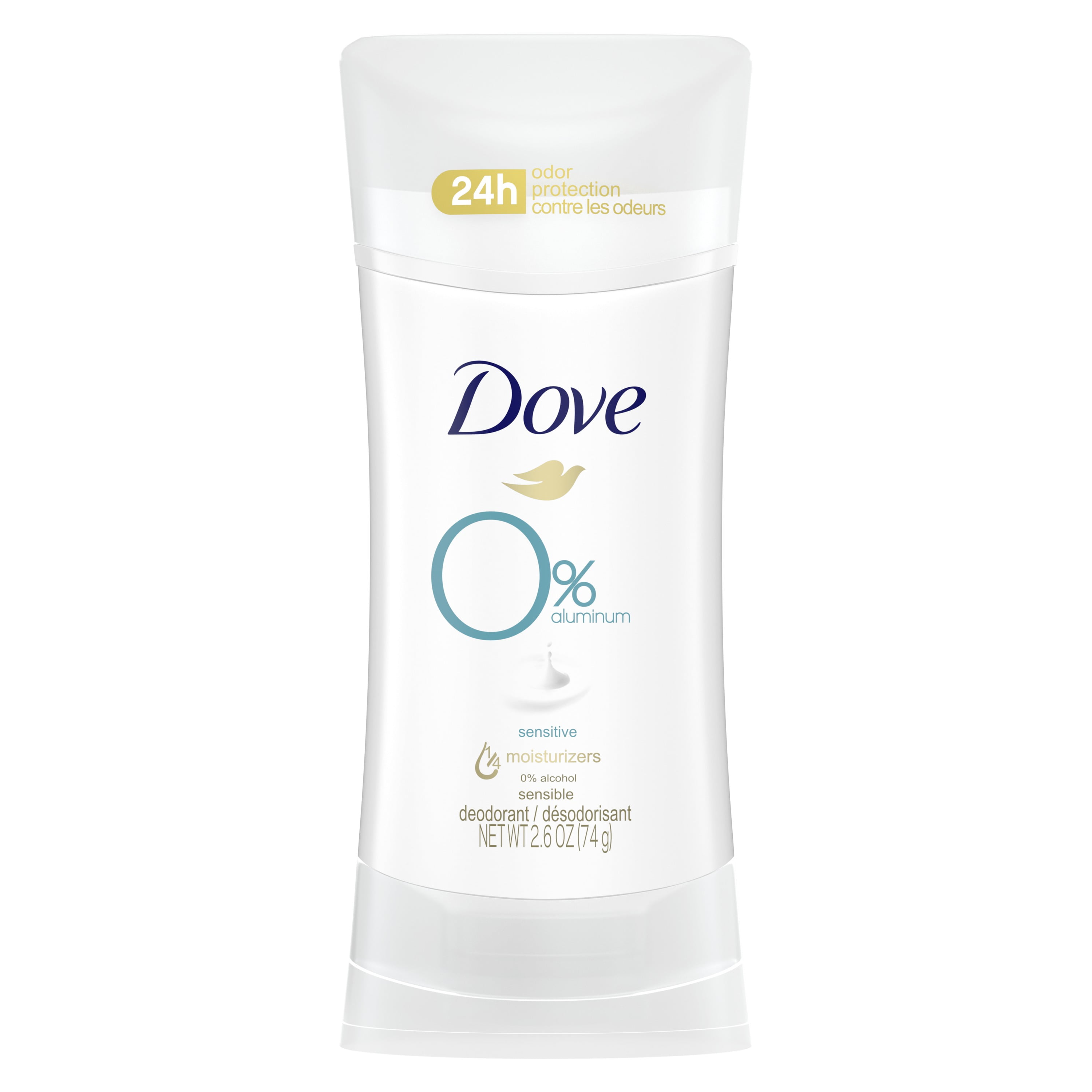 Dove 0% Aluminum Women's Sensitive Deodorant Stick, 2.6 oz