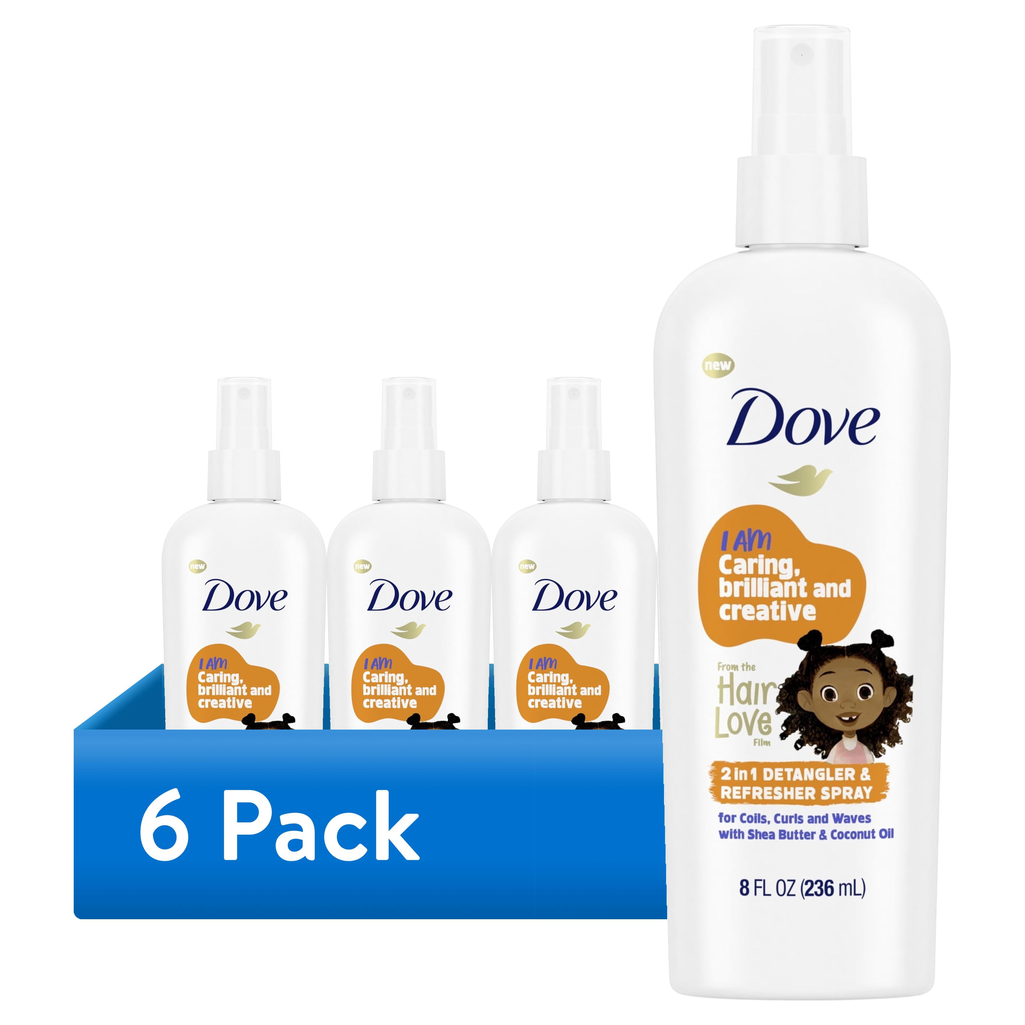 (6 pack) Dove 2-in-1 Detangler and Refresher Hairspray with Coconut and Shea Butter, 8 fl oz