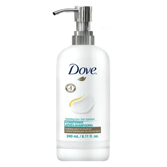 Dove 240 ml (8.11 oz) Daily Moisture Conditioner with Pump - Refillable Bottles - Pack of 6