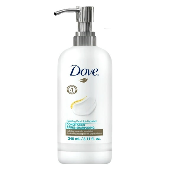 Dove 240 ml (8.11 oz) Daily Moisture Conditioner with Pump - Refillable Bottles - Pack of 6