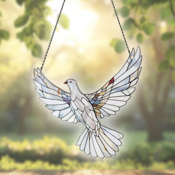 Dove Acrylic Suncatcher Window Hanging, Peace Bird Window Decor Gift