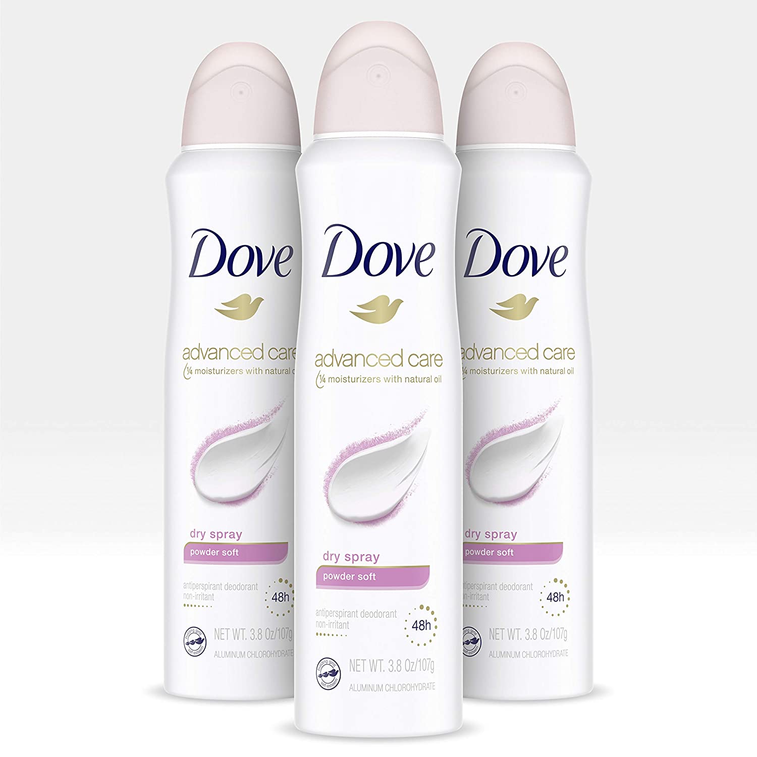 Dove Advanced Care Antiperspirant Deodorant Spray Powder Soft 3 Count