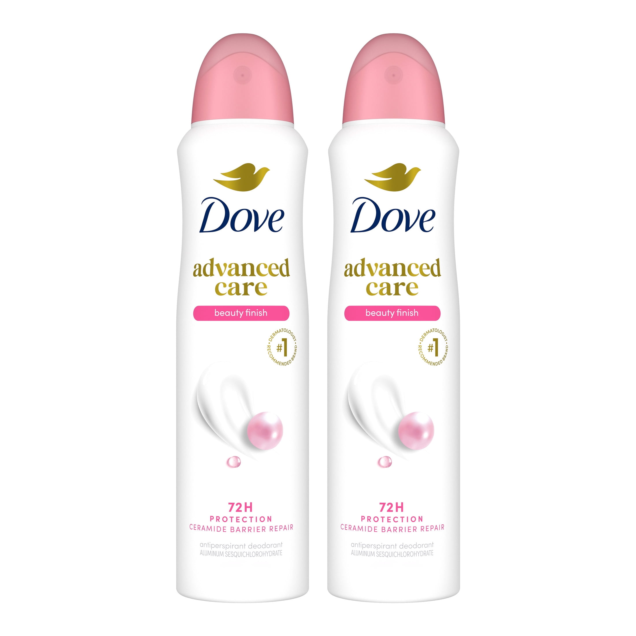 Dove Advanced Care Antiperspirant Deodorant Spray For Women Beauty Finish 72-Hour Sweat And Odor Protection ,3.8 oz Twin Pack