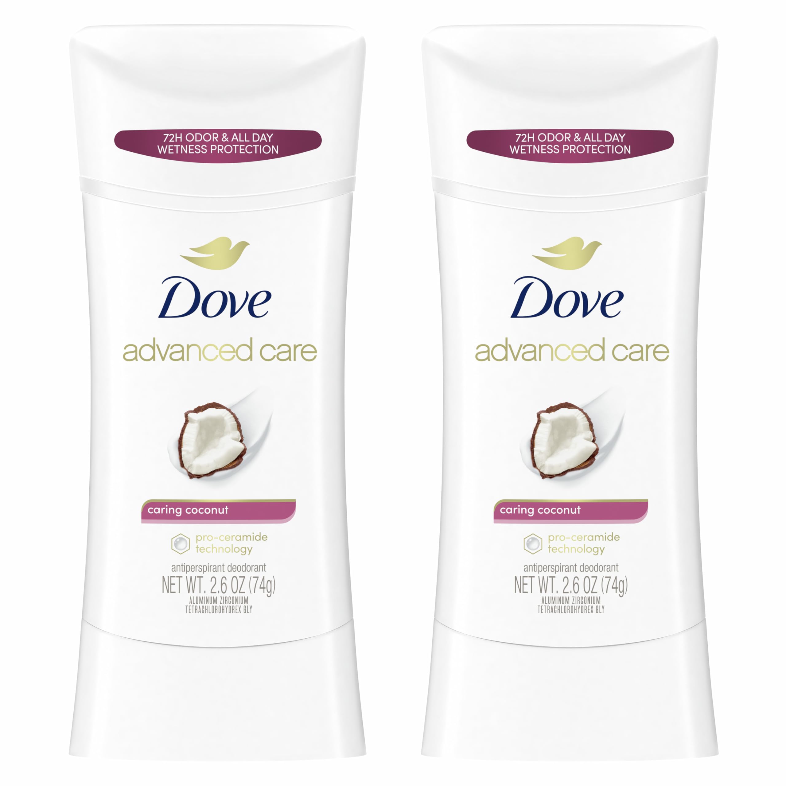 Dove Advanced Care Antiperspirant Deodorant Stick Caring Coconut Twin