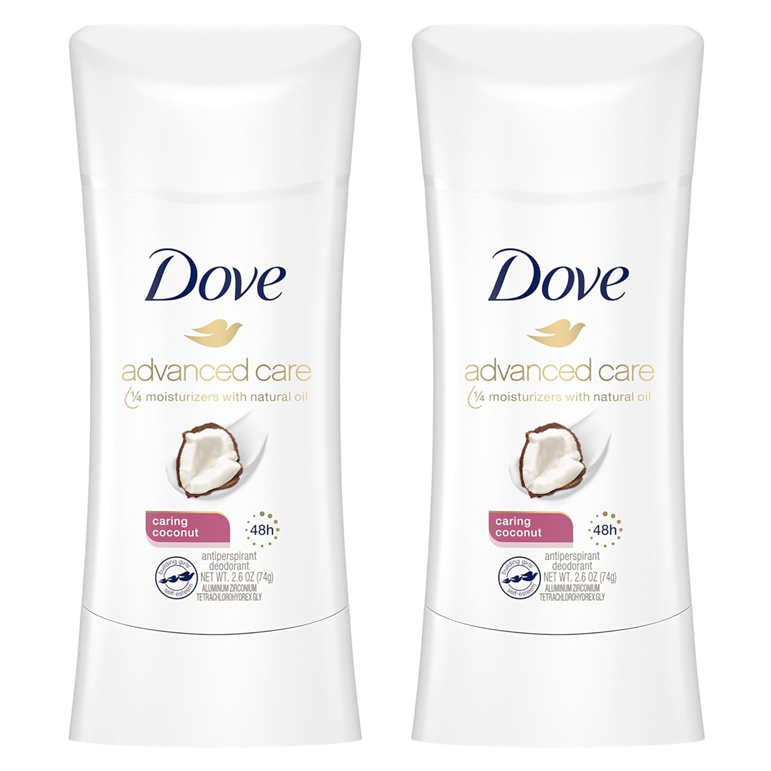 Dove Advanced Care Antiperspirant Deodorant Stick Caring Coconut Twin