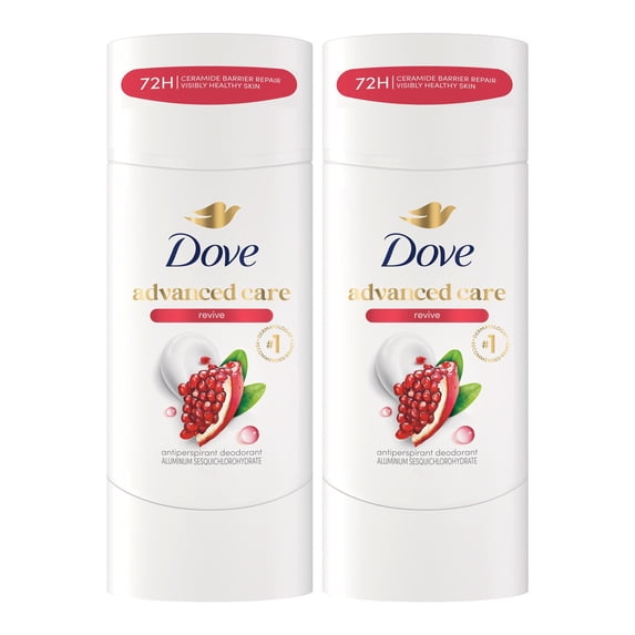 Dove Advanced Care Antiperspirant Deodorant For Women Revive 72 Hour Sweat And Odor Protection, 2.6 oz Twin Pack