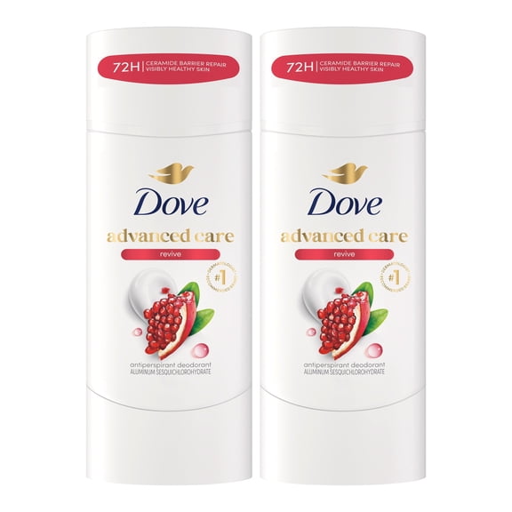 Dove Advanced Care Antiperspirant Deodorant For Women Revive 72 Hour Sweat And Odor Protection, 2.6 oz Twin Pack